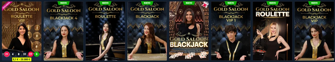 Rabona Casino Blackjack y Ruleta en Vivo Rabona Casino juegos de casino en vivo con mesas de blackjack y ruleta Gold Saloon